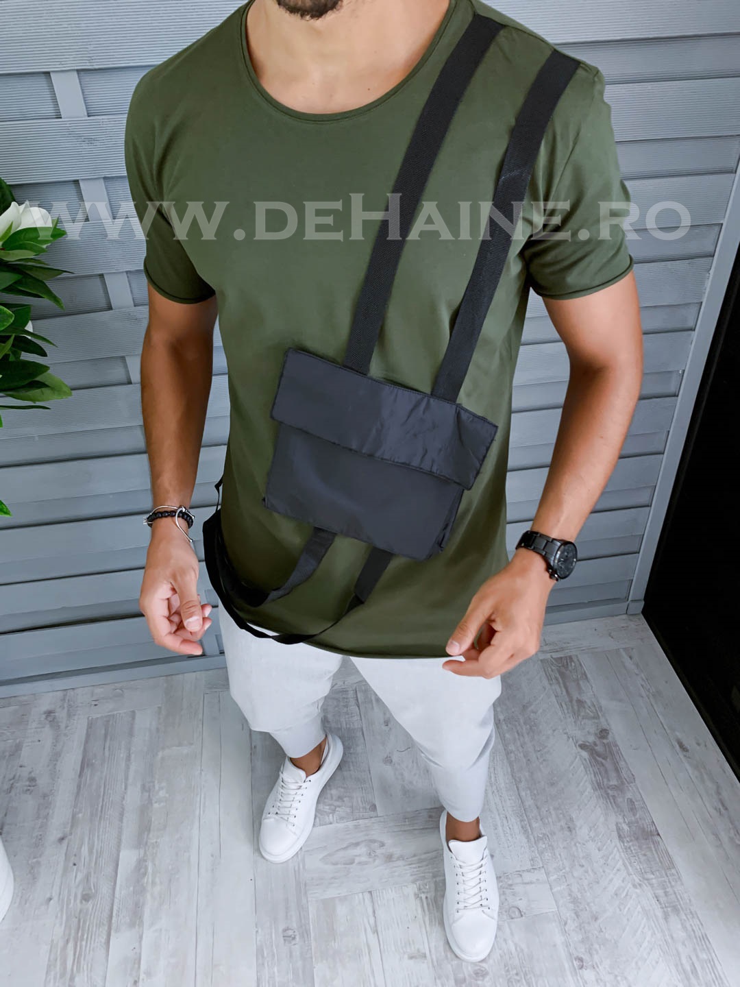 Tricou barbati kaki slim fit vagabond b1967 p10-5